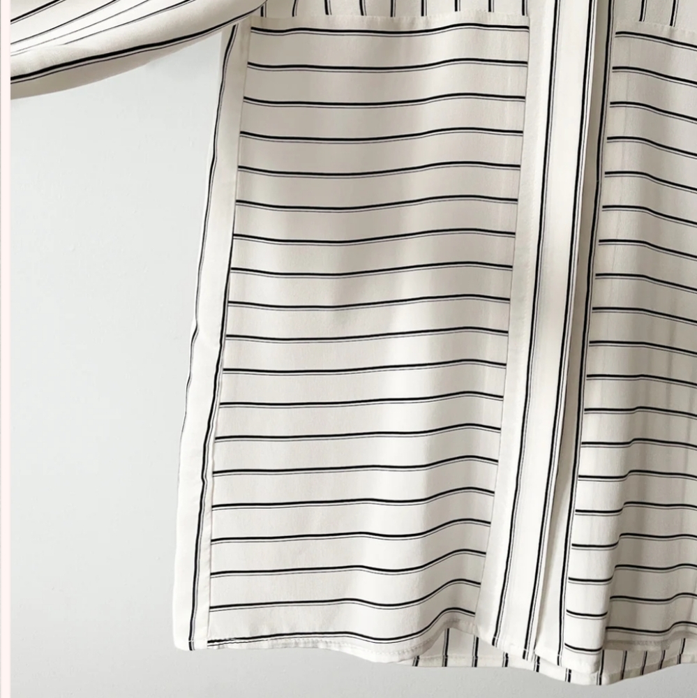 Judith & Charles Silk stripe button up - Picture 4 of 6